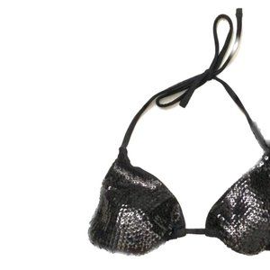 Black sequin bikini top, xs-small